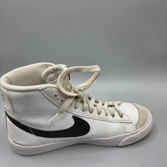 Nike Blazer Mid 77 White / Black Swoosh Youth Sneakers Shoes Size 5.5 Y - Picture 5 of 12